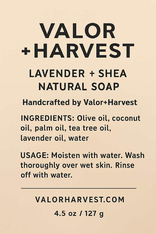 Lavender & Shea Soap Bar – Handcrafted Natural Cleanser for Face & Body | Valor+Harvest