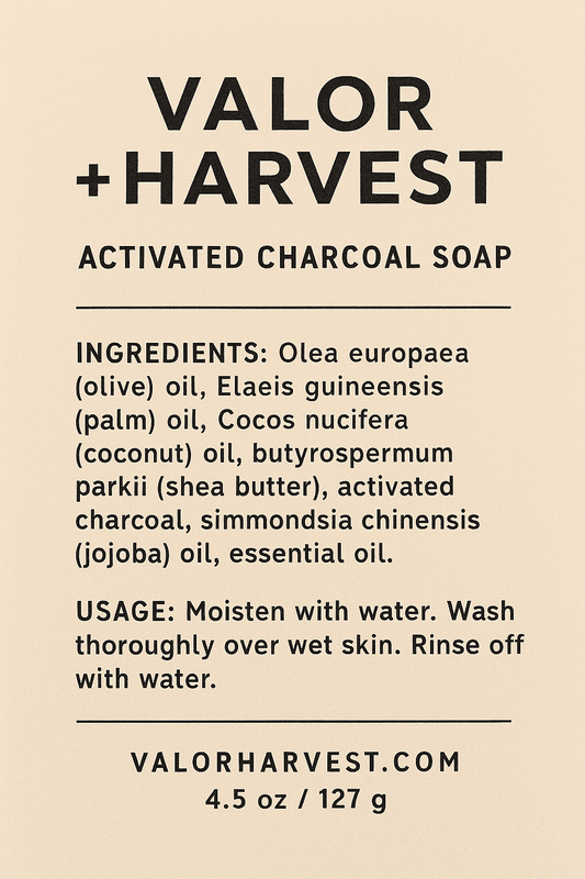 Black Forge Soap Bar – Activated Charcoal Cleanser for Face & Body | Valor+Harvest