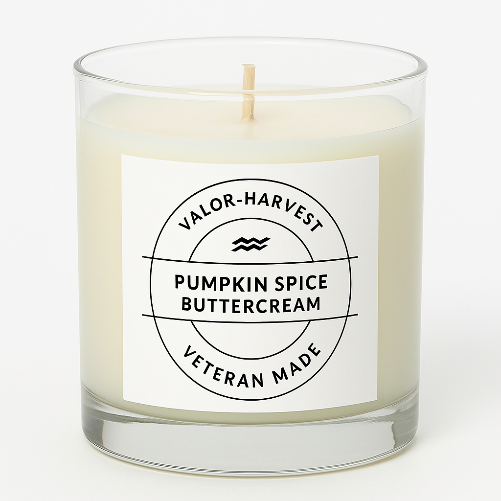Pumpkin Spice Buttercream scented soy blend candle.