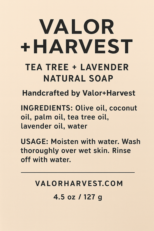 Tea Tree Soap Bar – Handmade Natural Cleanser for Face & Body | Valor+Harvest