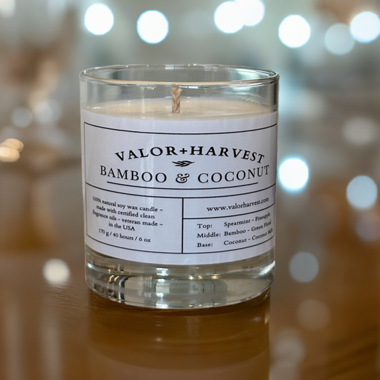 Bamboo Coconut Scented Candle - Front 