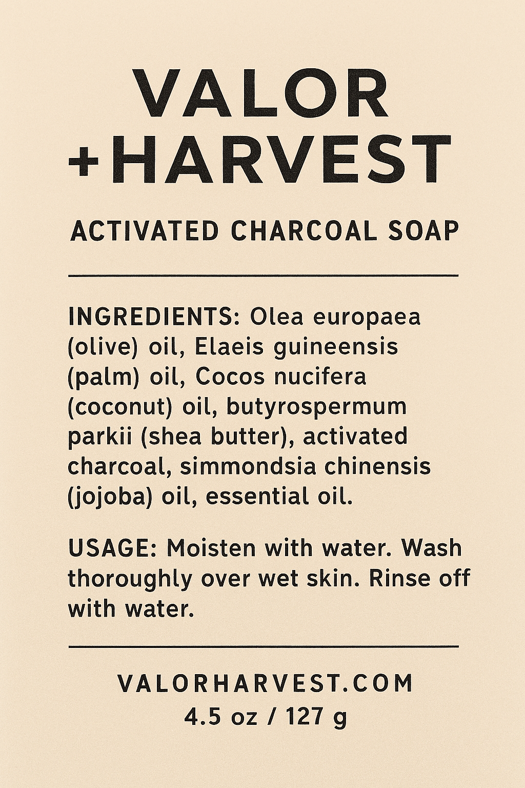 Black Forge Soap Bar – Activated Charcoal Cleanser for Face & Body | Valor+Harvest