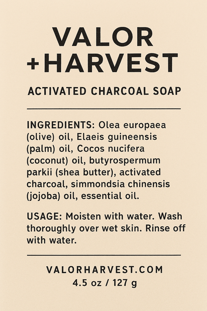 Black Forge Soap Bar – Activated Charcoal Cleanser for Face & Body | Valor+Harvest