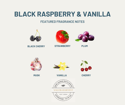 Black Raspberry & Vanilla Soy Candle – Non-Toxic, Clean Scents, American Made