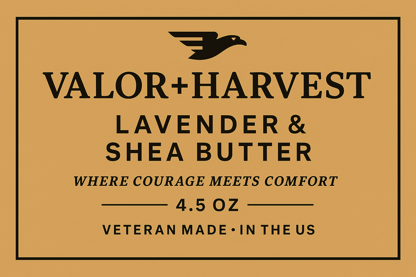 Lavender & Shea Butter soap front label. 