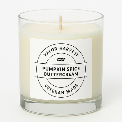 Pumpkin Spice Buttercream scented soy blend candle. 