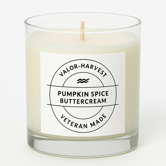 Pumpkin Spice Buttercream scented soy blend candle. 