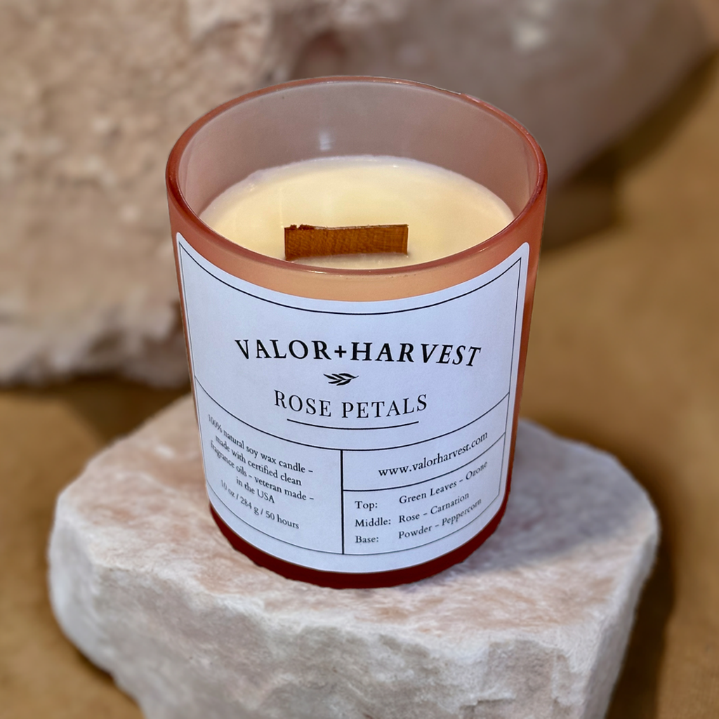 Rose Petals Candle - Front View 