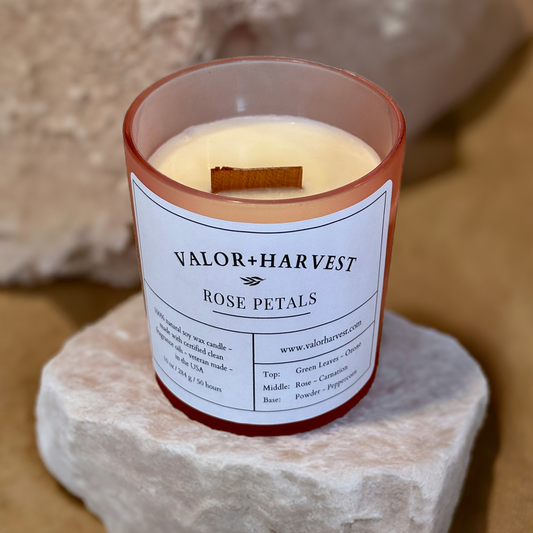 Rose Petals Candle - Front View 