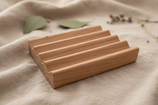 Wooden soap holder, made from American Red Alder wood. 