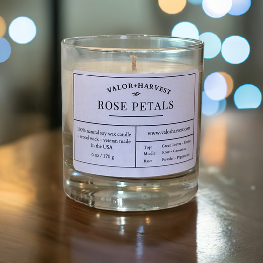 Rose Petal Soy Wax Candle – Non-Toxic & Handcrafted Floral Scented Candle