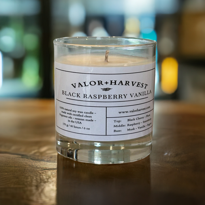 Black Raspberry & Vanilla Soy Candle – Non-Toxic, Clean Scents, American Made
